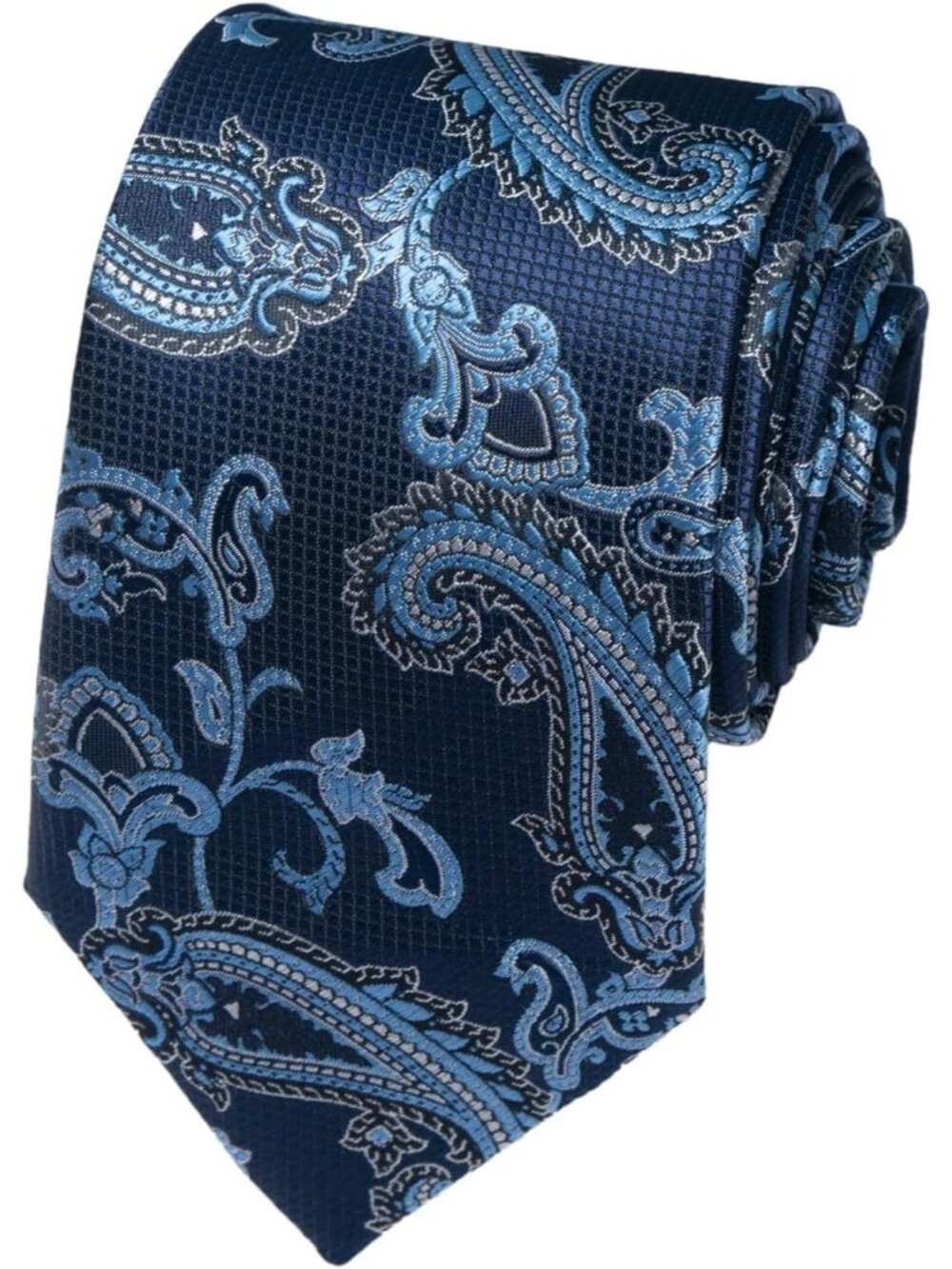 Men's Light Blue 100% Microfiber Paisley Formal Woven Silk Necktie For Business